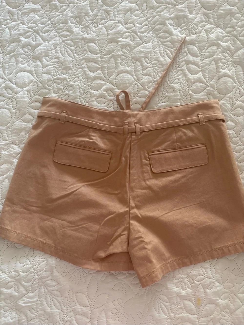 J. Crew High-Waist Tie Front Shorts — Tan